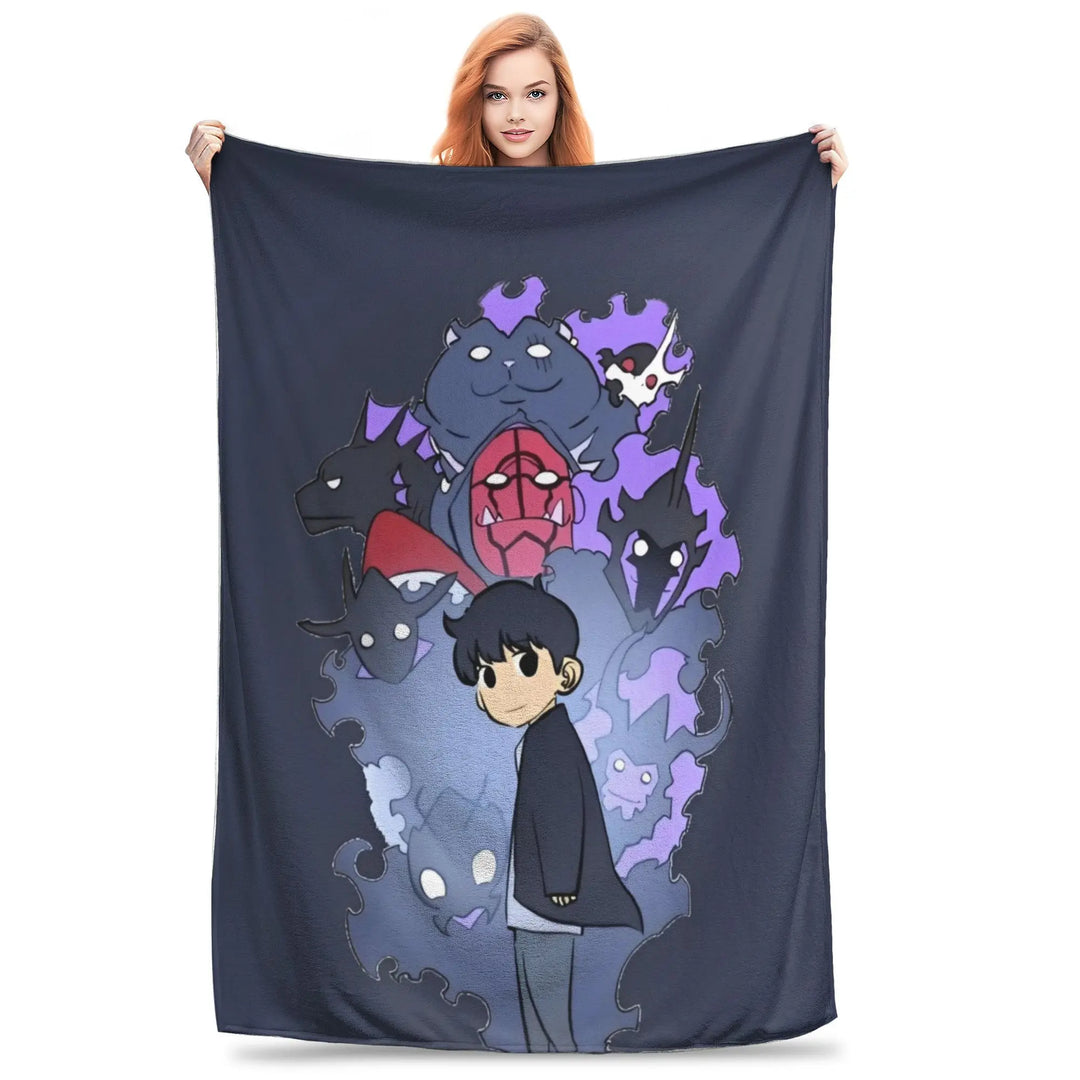 Solo S-ung Jin-woo Leveling Flannel Blanket Anime Novelty Throw Blankets for Home Hotel Sofa  200x150cm Quilt