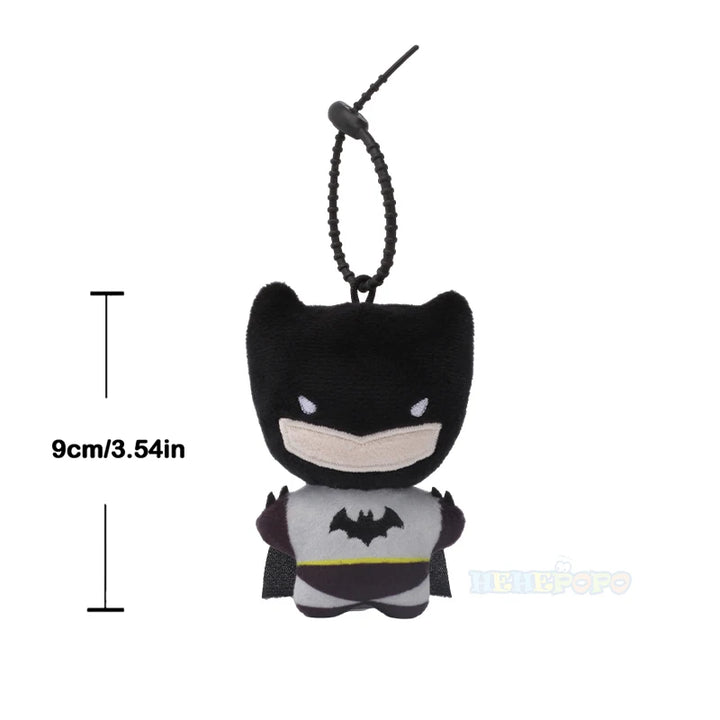 9cm DC Movies Superman Batman Harley Quinn Plush Toy Soft Keychain Creative Cartoon Gift for Christmas Halloween
