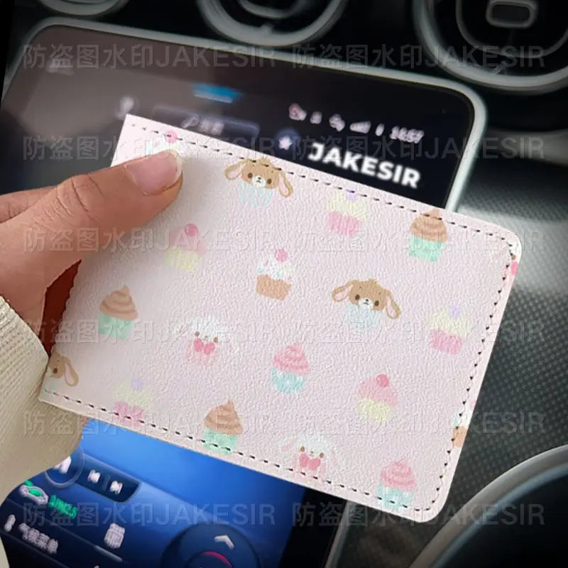 Kawaii Sugarbunnies Driver'S License Protective Leather Cover Cartoon Cute Id Card Sleeve Anti Loss Wear-Resistant Girls Gifts