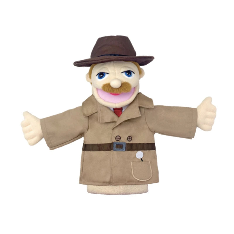 Cute Cartoon Profession Series Hand Puppet Plush Doctor Police Officer Nurse Teacher Job Puppet Ventriloquism Doll