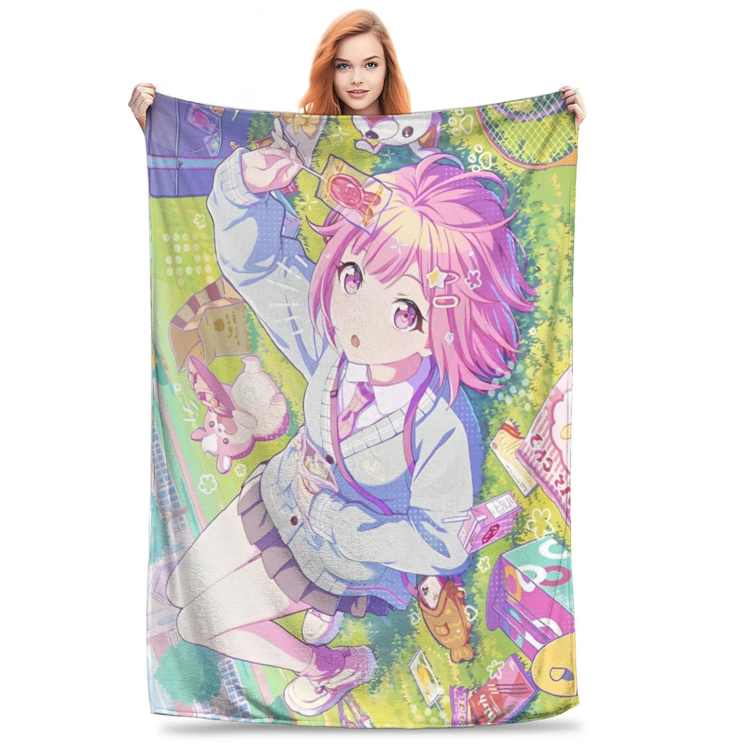 Project Sekai Fleece Blankets  Awesome Throw Blankets for Home Hotel Sofa  125*100cm Quilt