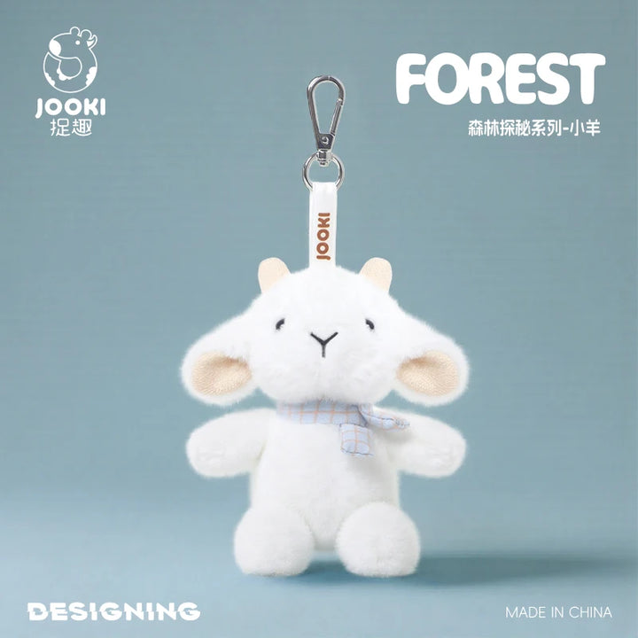 Pink Pig Stuffed Farm Animal Keychain White Sheep Plush Key Ring Holder Small Monkey Soft Dolls Pendants Bag Accessory Fun Gifts