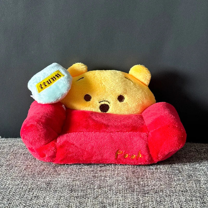 Kawaii Kuromi Hello Kitty Mickey Plush Mini Sofa Cartoon Cute Plush Toy Soft Stuffed Doll Sofa Decorative Home Item For Fans