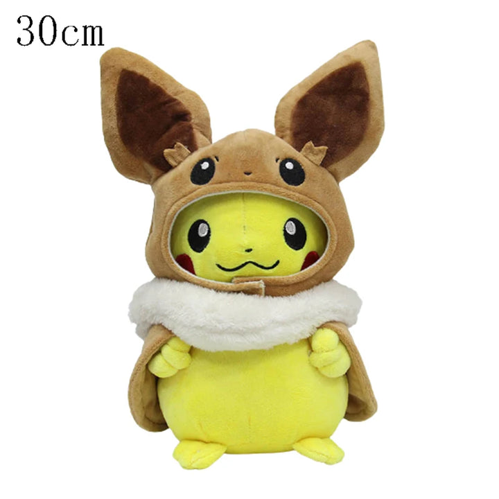 Cos Eevee Pikachu Cosplay Plush Toys Pikachu Peluche Mimikyu Lucario Charizard Garchomp Stuffed Animal Doll Collectible Gift