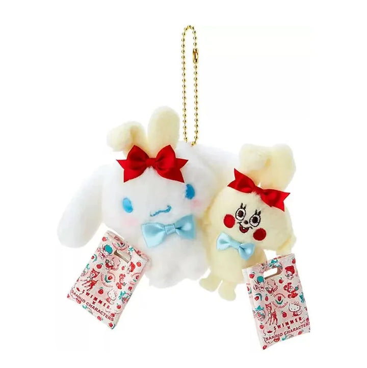 Sanrio Hello Kitty Cinnamoroll Plush Toys Kawaii Kuromi My Melody Doll Bag Pendant Pom Pom Purin Keychain Friend Birthday Gift