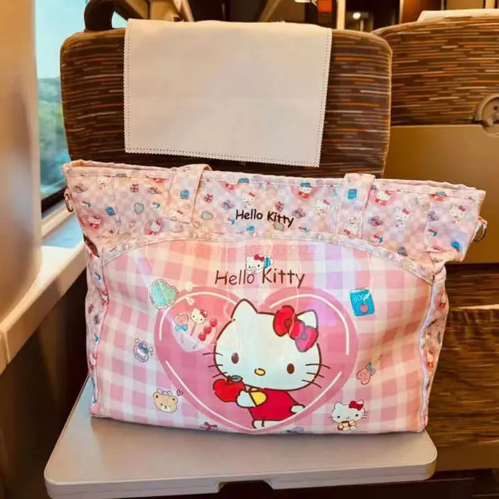 In Stock Hello Kitty Summer Series Cute Girl Handbag Makeup Storage Bag Shoulder Bag Gifts Canvas Bag Casual Versatile