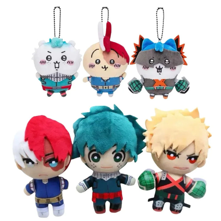 Kawaii My Hero Academia plush keychain Self-deprecating Bear Plush Toys Hachiwares Anime Usagi Plush Toy Backpack Pendant gift