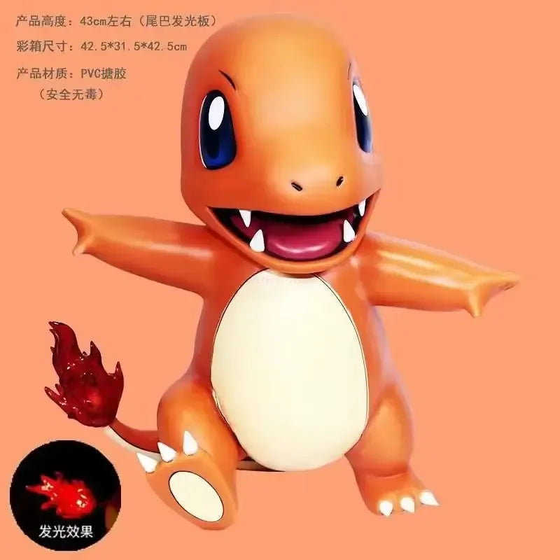 Pokemon 1:1 Large Figure Charmander Eevee Ibrahimovic Porkby Squirtle Raichu Model Doll Ornament Figurine Toy Surprise Gifts