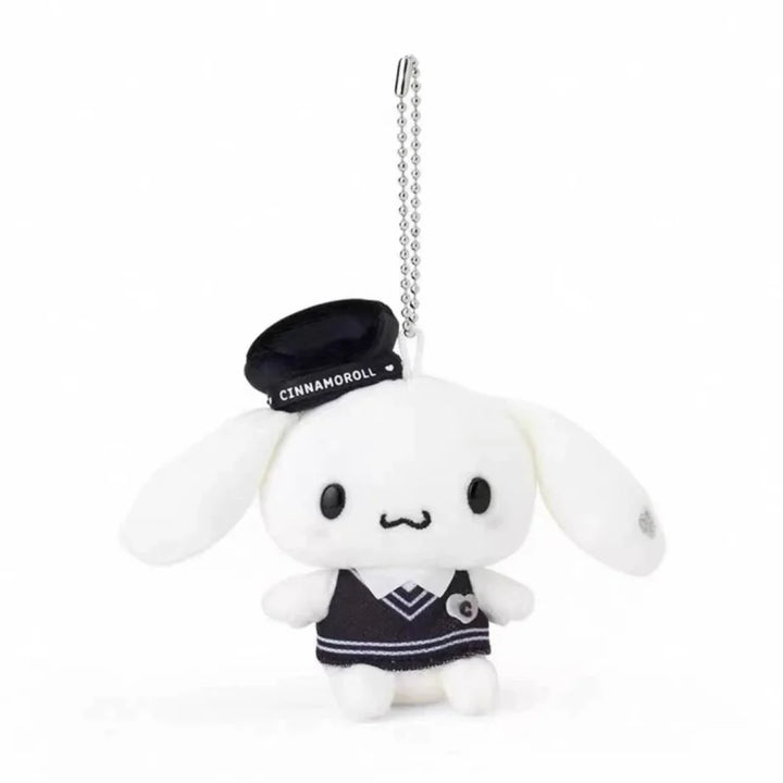 Kawaii Sanrios Cinnamoroll  Plush Pendant  Black White Impression dark series Cartoon Stuffed Keyrings Toys Ornament girl Gifts