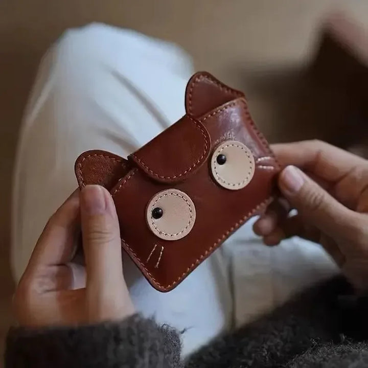 New Retro Cat Zero Wallet Mini Coin Storage Bag Cartoon Cute Id Card Sleeve Anti Loss Wear-Resistan Bank Card Bag Gifts