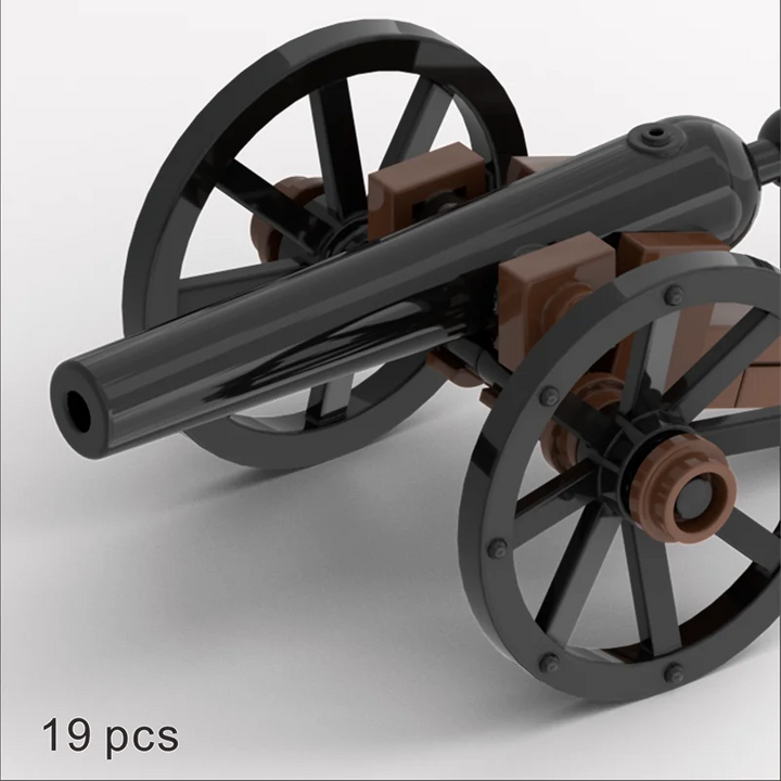 WWII Building Blocks Military Napoleon Gun Front Loaded Gun Retro M1875 Field Gun Building Block Model Weapon Accessories Toys