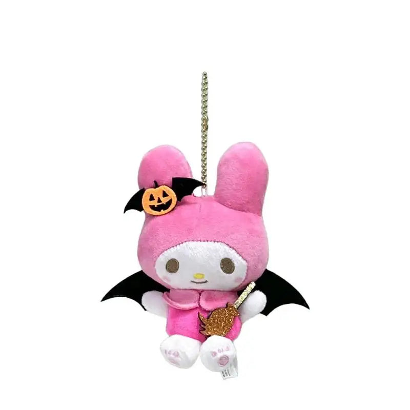 Sanrio Kuromi My Melody Keychain Cartoon Halloween Plush Toys Kawaii Hello Kitty Doll Backpack Pendant Decoration Holiday Gift