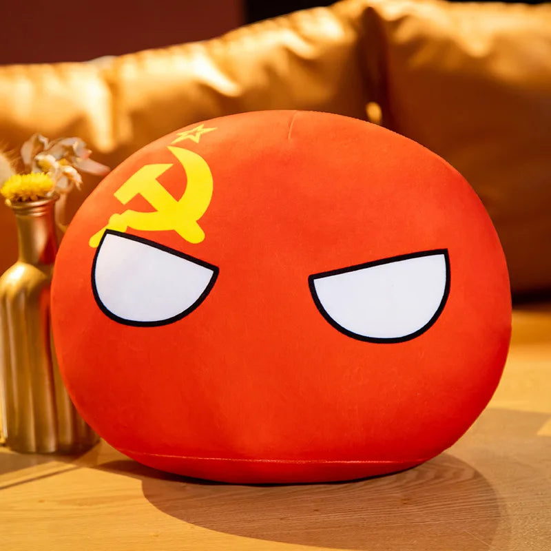 30/40cm Polandball Country Ball Toy Plush Countryballs Pendant Plush Doll Countryball Pillow Cushion Halloween Gift Home Decor