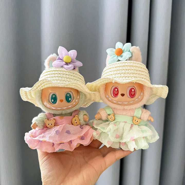 17cm Labubu Idol Dolls Plush Doll'S Strawberry Skirt Cute Clothing Hoodie No Doll Outfit Accessories Korea Kpop Exo Girls Gift