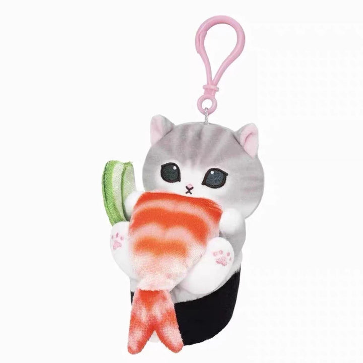 Cartoon Mofusand Kawaii  Shark Cat Keychain Pendant Cartoon Sushi Salmon Pendant Shark Cat Cross-Dressing doll Backpack Decor
