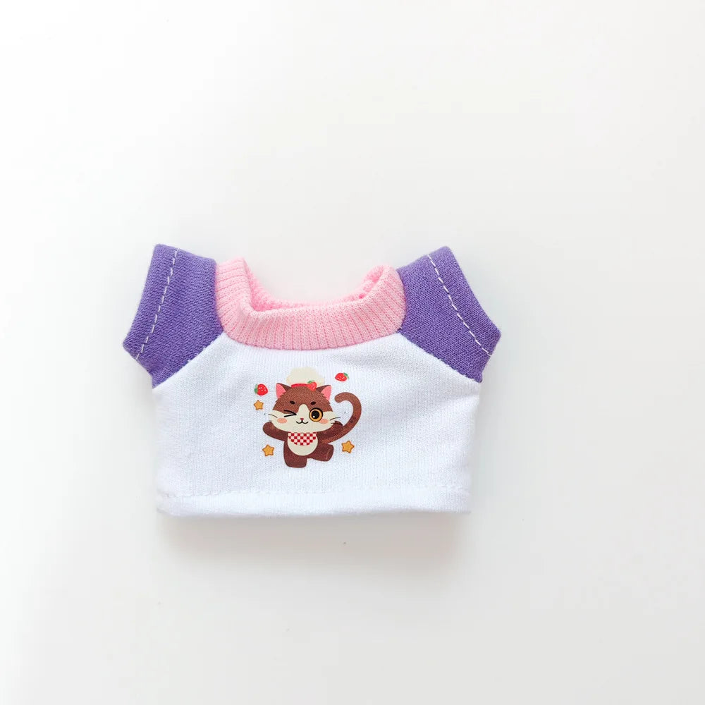 Labubu Doll Clothes Colorful Cartoon Print DIY Set 15/17cm Plush Doll'S Clothes Labubu I II Idol Dolls Sitting Party Accessories