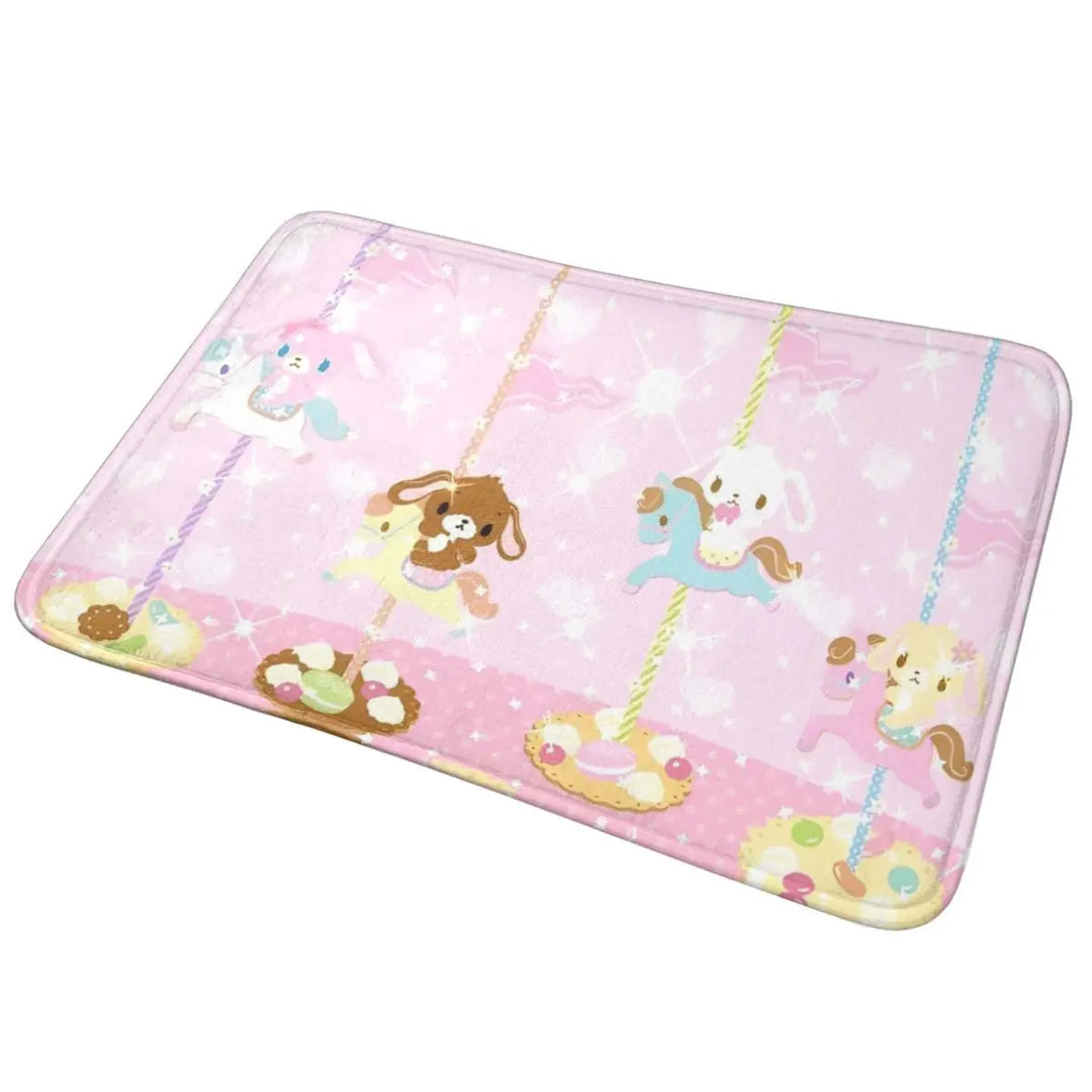 Cute Sugarbunnies Memory Foam Bathroom Rugs Ultra Soft Non-Slip Sugar Rabbit Carpet Bath Mat Water Absorbent for Shower