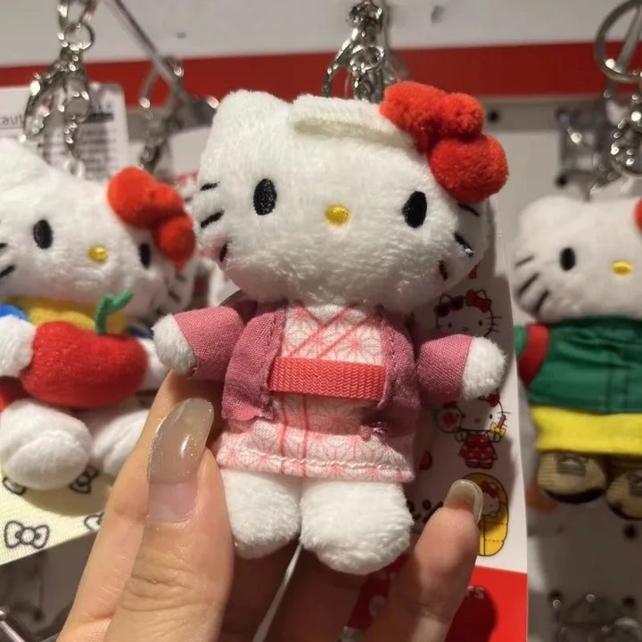 Kawaii Sanrio hot spring holiday series Hello Kitty Plush Toy Pendant bathrobe Kitty Cat Plushine Doll backpack charm girl gift