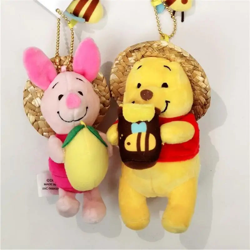 Disney Pooh Bear Cartoon Plush Toys Keychain Backpack Keychain Accessories Boys and Girls Birthday Gifts Creative Peripherals