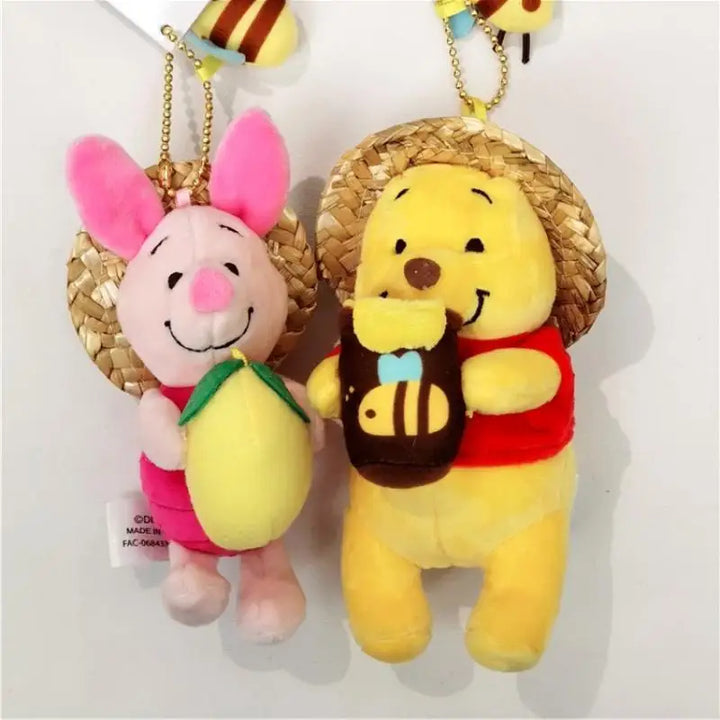 Disney Pooh Bear Cartoon Plush Toys Keychain Backpack Keychain Accessories Boys and Girls Birthday Gifts Creative Peripherals
