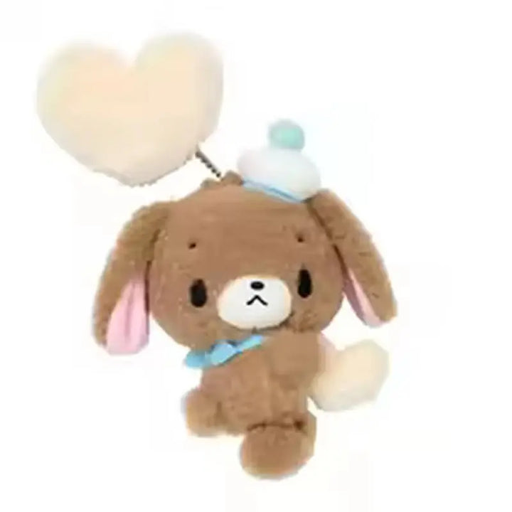 NEW Sugarbunnies Mascot Plush Keychain Shirousa Kurousa With Heart Cute Keychains Chain Keyring Keyholder Bag Pendant Toy Doll