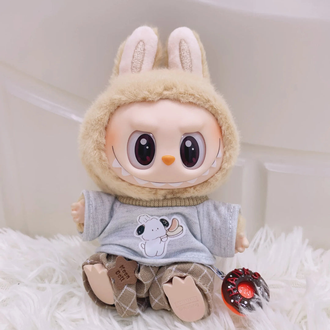 Labubu Doll Clothes Puppy Donut Set Dress Up Accessories 15/17cm Plush Doll'S Clothes Replacement