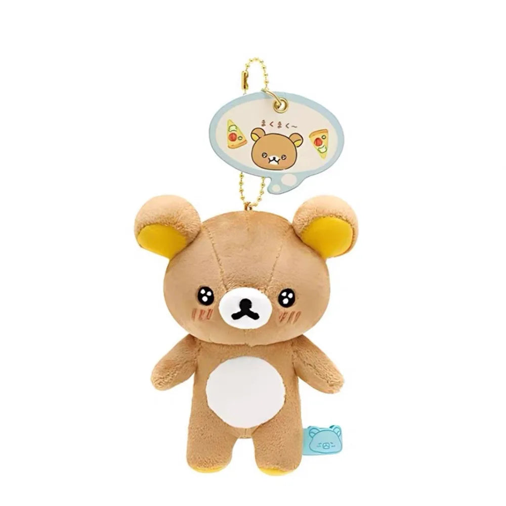 Kawaii Rilakkuma Bear Series Doll Plush Toy  Starry-Eyed Bear Brother & Chef Hat Bear Sister Standing Plush Toy Keychain  Gift