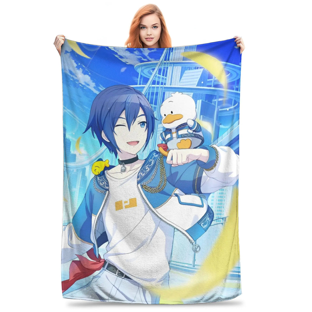 Project Sekai Fleece Blankets  Awesome Throw Blankets for Home Hotel Sofa  125*100cm Quilt