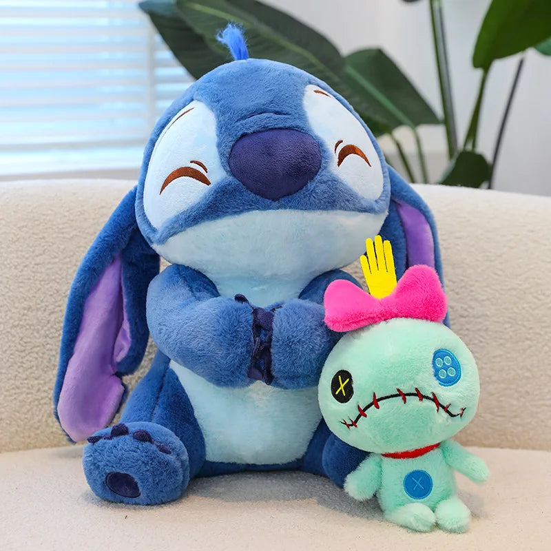 45-60cm Disney Lilo & Stitch Doll Scrump Cartoon Pink Angel Plush Toy Cute Anime Soft Stuffed Kawaii Children's Birthday Gift