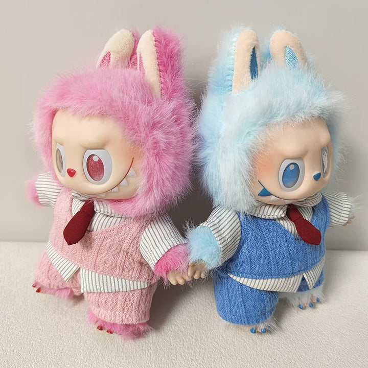 Labubu Doll Clothes College Style Set For 15-17cm Ropa 3.0 Labubu V1 V2 V3 Clothes Sitting Party Accessories