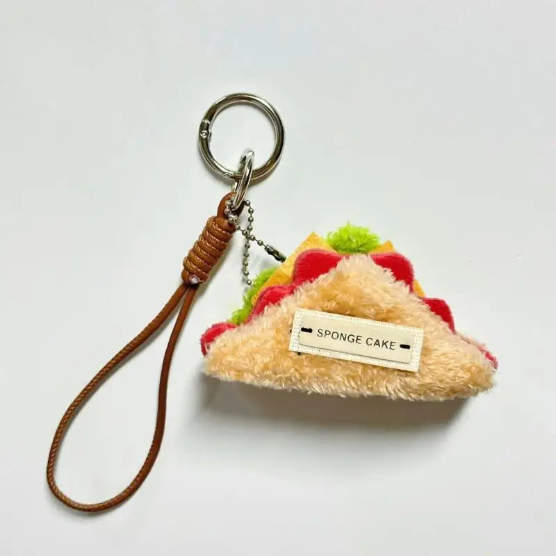 Simulation Food Plush Keychain with Hamburger, Sandwich, and Cake Designs; Adorably Cute Stuffed Doll; Perfect Bag Pendant Gift.