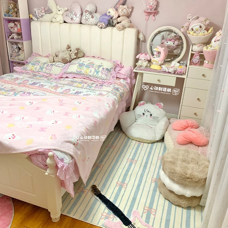 Cute Sugarbunnies Air Conditioning Blanket Pink Girl Heart Nap Soft Blanket Rest Comfortable Air Conditioning Blanket Girls Gift