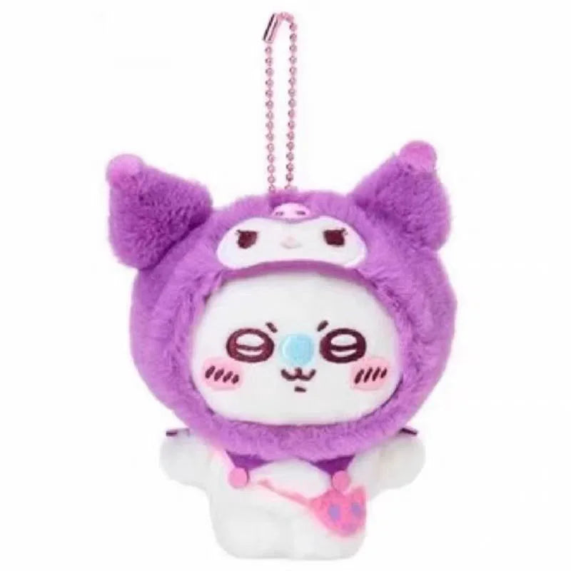 Kawaii Sanrio Kuromi Cinnamoroll Cartoon Plush Toys Backpack Keychain Hello Kitty Accessories Boys Girls Birthday Creative Gifts