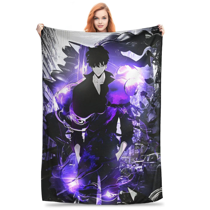 Solo S-ung Jin-woo Leveling Flannel Blanket Anime Novelty Throw Blankets for Home Hotel Sofa  200x150cm Quilt
