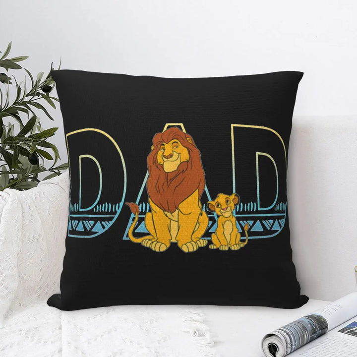 The Lion King Simba Mufasa Dad Pillowcase Polyester Cushion Cover Decorative Pillow Case Cover Home Square 45X45cm