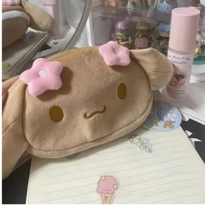 Mocha Brown Cinnamoroll Pencil Case Japanese Cute Makeup Storage Bag Ideal For Students Stationery Pen Bag Gifts