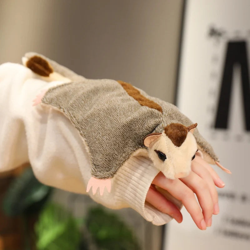 Lifelike Sugar Glider Plush Toy Soft Flying Squirrel Toys Cute Hand Center Pets Funny Gift To Kids Stuffed Animals Toy