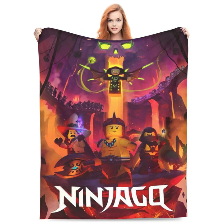 N-ninjagos Knitted Blankets Coral Fleece Plush Super Soft Throw Blankets for Bed Bed Rug