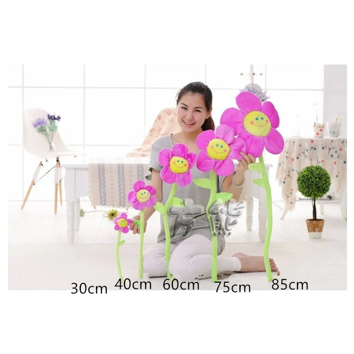 Bread Plush Cartoon Simulation Sun Flower Rose Flower Plush Toys for Children for Home Decoration PP Cotton Plant Plush Toy