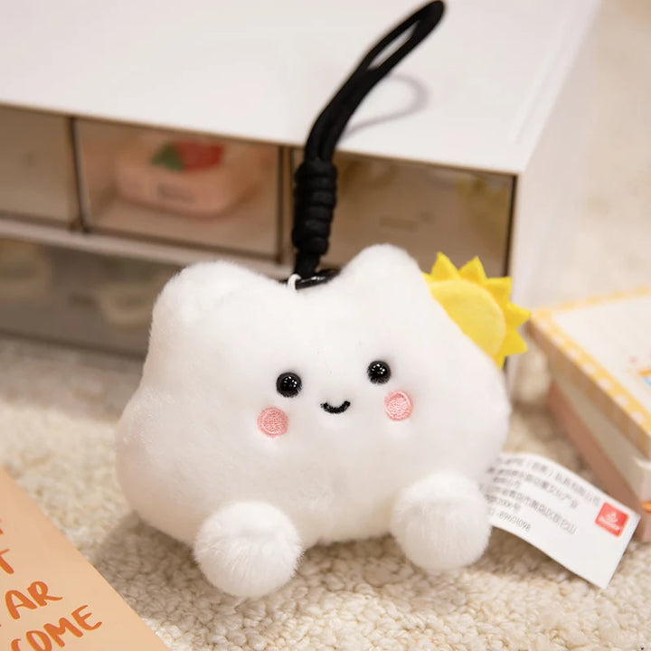 Cute Sun Cloud Plushies Toy Pillow Kawaii Stuffed Fluffy Rainbow Cushion Keychain Home Bag Decor Small Pendant Kids Toy