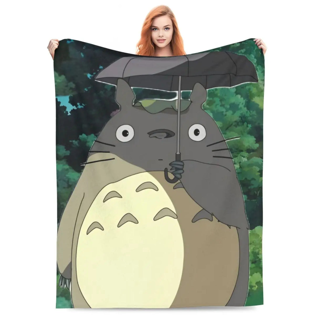 Cartoon Funny Cute T-Totoros Blanket Coral Fleece Plush  Soft Throw Blankets for Car Sofa Couch Bed Rug