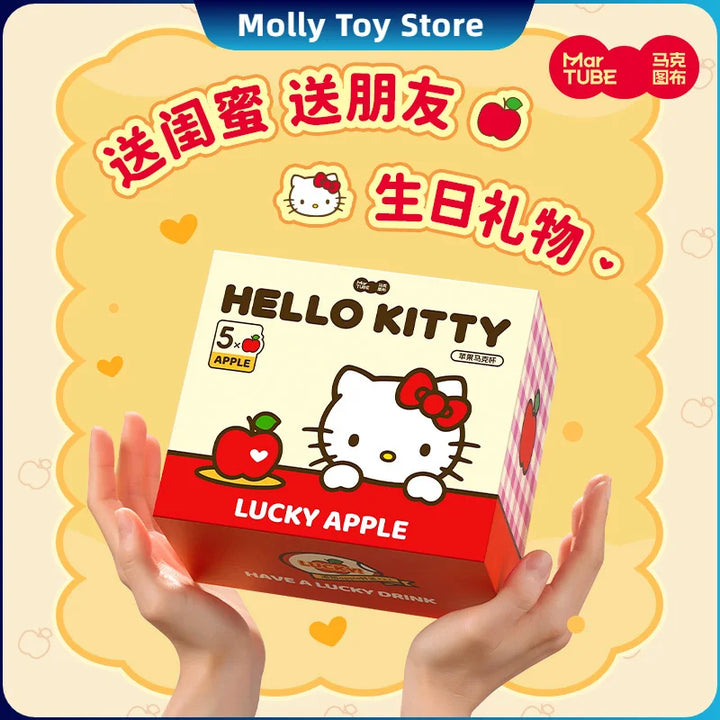 Hellokitty Character Peripheral Apple Ceramic Mugs Large Capacity With Lid And Spoon Cute Mug Cup Anime Themed Milk Water Cups