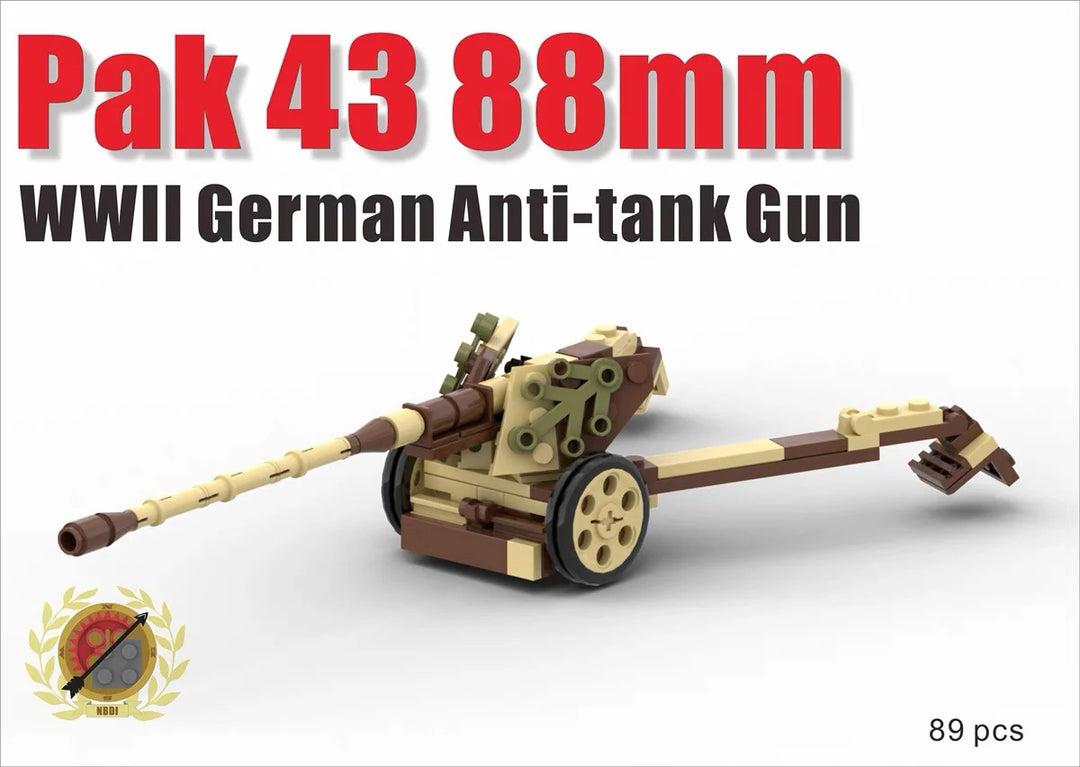 WWII Building Blocks Military Napoleon Gun Front Loaded Gun Retro M1875 Field Gun Building Block Model Weapon Accessories Toys