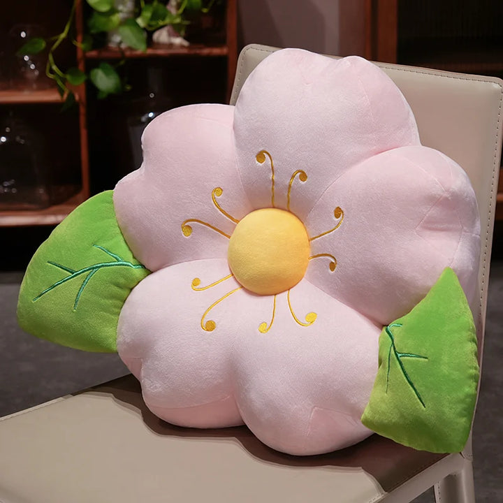 Cozy Flower Sofa Cushion Pink Sakura Shaped Floor Mat Office Home Decorative Comfortable Sakura Pillow Relocation Gifts Friends