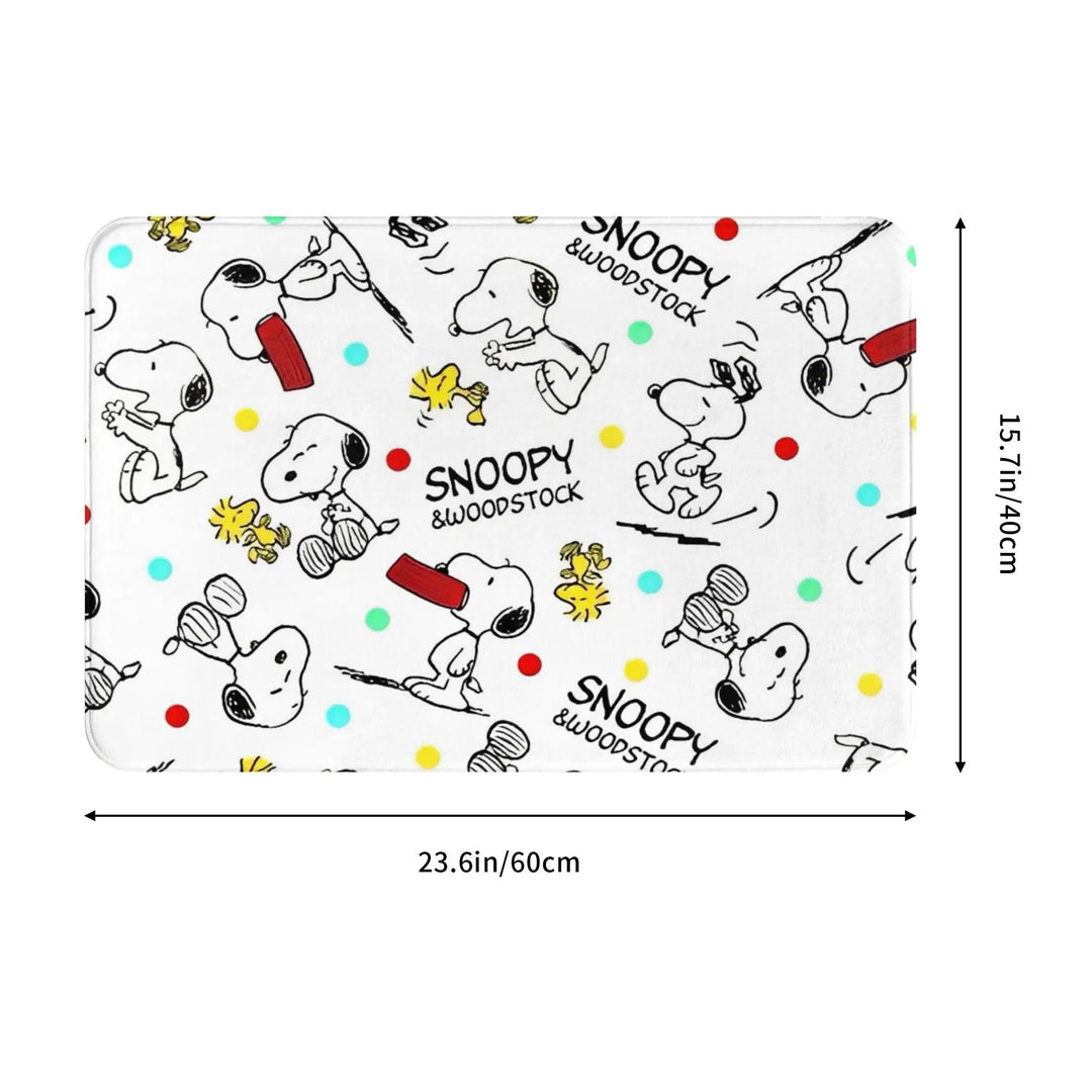 Snoopy Woodstock Merch Memory Foam Bath Mat Rug Non-Slip Soft Cartoon Bathroom Floor Rugs Carpet For Kitchen Shower Bath