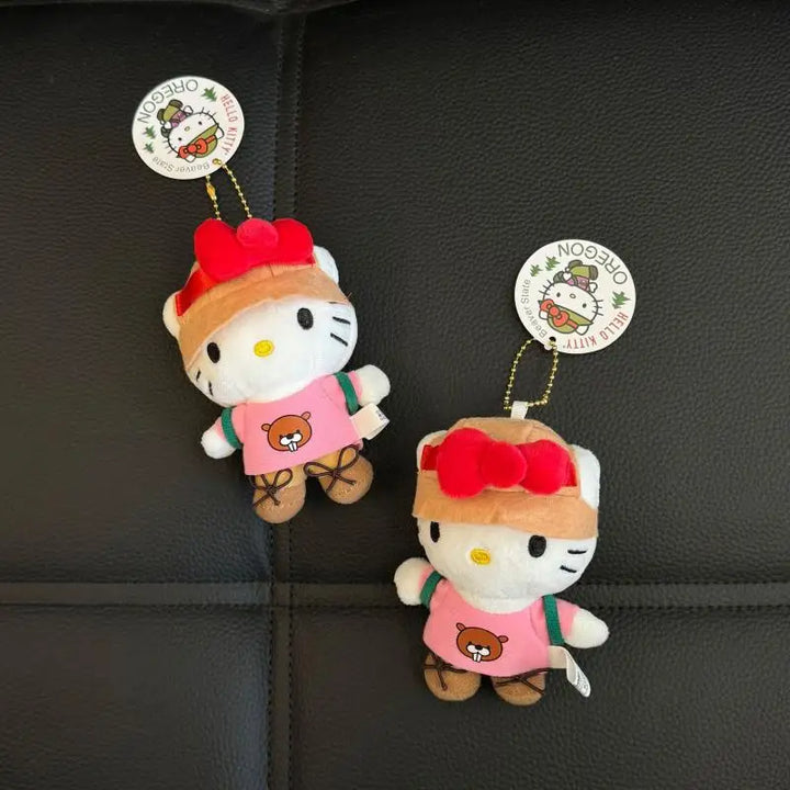 Kawaii Sanrio Hello Kitty Hiking Bag Pendant Cartoon Plush Toys Keychain Accessories Boy and Girl Couple Birthday Creative Gifts