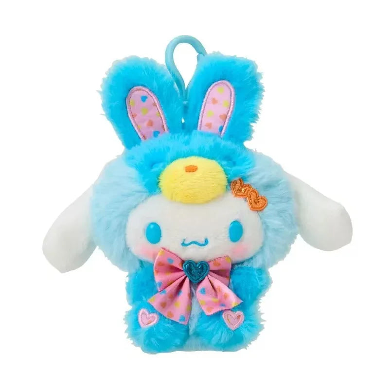 Sanrio Kuromi My Melody Plush Toy Kawaii Keychain Easter Rainbow Rabbit Hello Kitty Cinnamoroll Backpack Pendant Decoration Gift