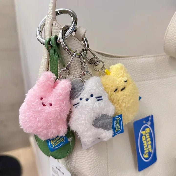 7cm Butter rabbit cut plush keychain Anime Plush Toy Plush Toy Stuffed Animals Soft Plush Children Gifts Doll Birthday