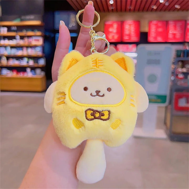 Sanrio Hello Kitty Plush Keychain Dolls Kawaii Kuromi Cinnamoroll Cartoon Plush Backpack Pendant Accessories Girls Gifts Toys