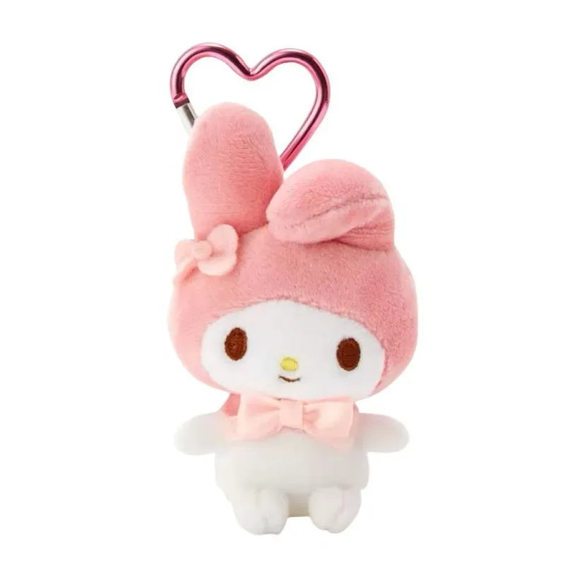8cm Sanrios Hello Kitty plush keychains Kuromi My Sweet Piano Bag Charm Cinnamoroll mini MY Melody bag Pendant Decoration Gift